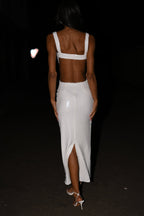 Sequin Sling Square Collar Backless Elite Dress-RESTOCK aclosy