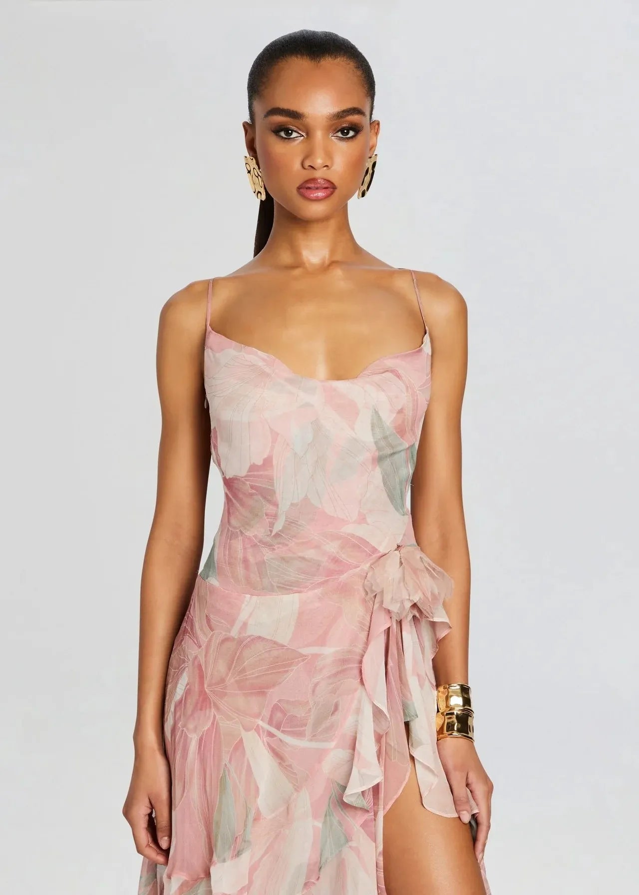 Viniya Irregular Oblique Ruffled Skirt With Suspenders