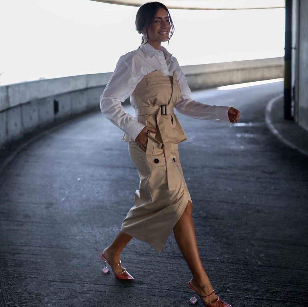 Elegant Button Belt Suit Skirt Sets aclosy