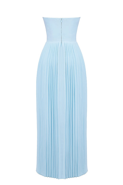 Alyia Elegant Ocean Blue Maxi Dress