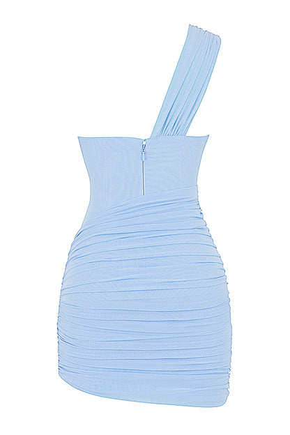 Alyia One-shoulder Mesh Mini Dress Aclosy