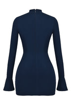 Fashion Long Sleeve Dress With Two Pockets Slim Bodycon Hip Short Dress For Women Aclosy
