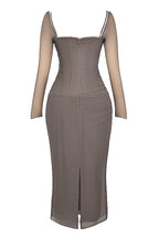 Mesh Stitching Lace Mid-length Dress Aclosy