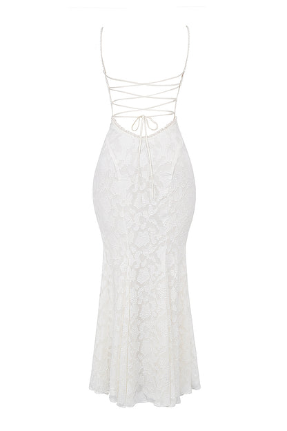 Alyia Elegant Maxi Dress-White