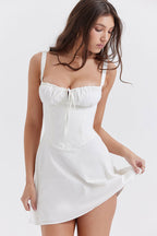 Women's Lace Up Slim Spice Girls Short Dress aclosy