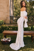 Allure Strapless Elegant White Maxi Dress-Fairy Dream (Copy) Aclosy