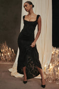 French Lace Dress Pleated Jacquard Aclosy