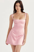 Strap Colored Cut Out Open Back Skirt French Dress Dressed Girl ACLOSY