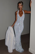 Elegant Sequins Backless Maxi Dress