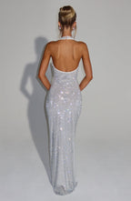 Elegant Sequins Backless Maxi Dress