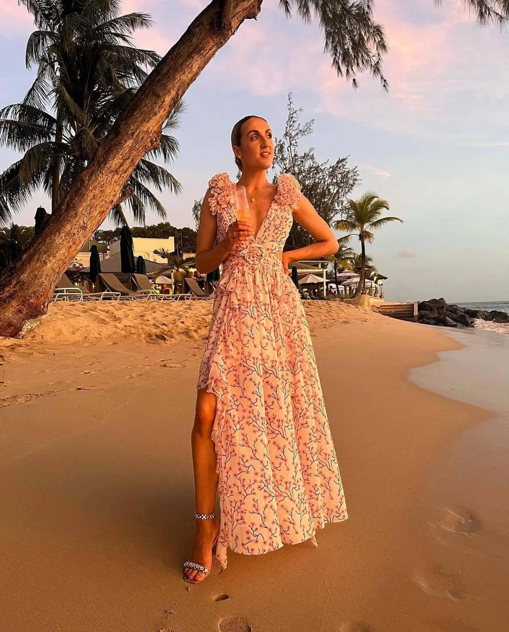 Marisol | Halterneck Floral Backless Maxi Dress