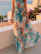 Marisol | Halterneck Floral Backless Maxi Dress