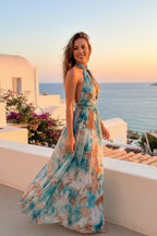 Marisol | Halterneck Floral Backless Maxi Dress