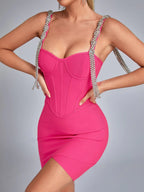 Women's Sling Fringed Diamond Slim Fit Hip Dress Aclosy