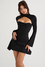 Printed Slim-fit Hollowed Fashion Women's Dress aclosy