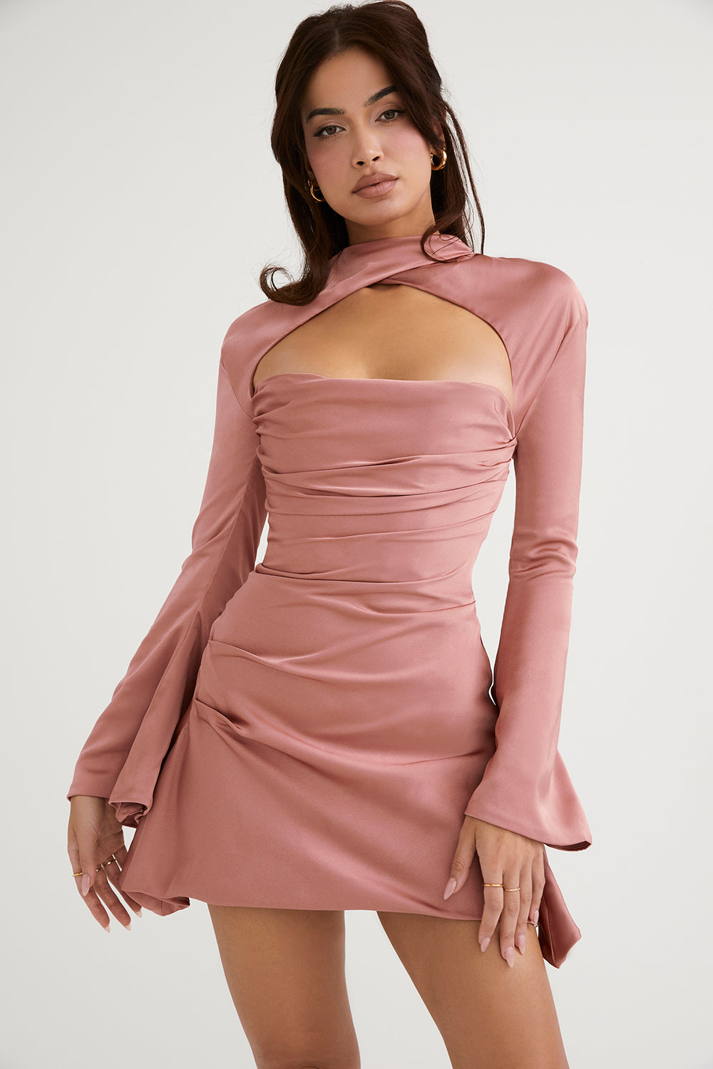 Printed Slim-fit Hollowed Fashion Women's Dress aclosy