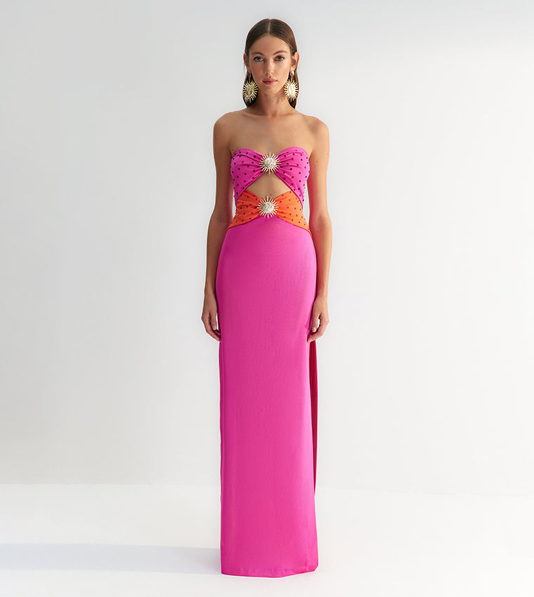Women's Fashion High-grade Chest Wrap Hollow Dress Aclosy