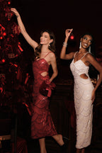 Hollow-out Camisole Beads Banquet Evening Dress (Copy) Aclosy