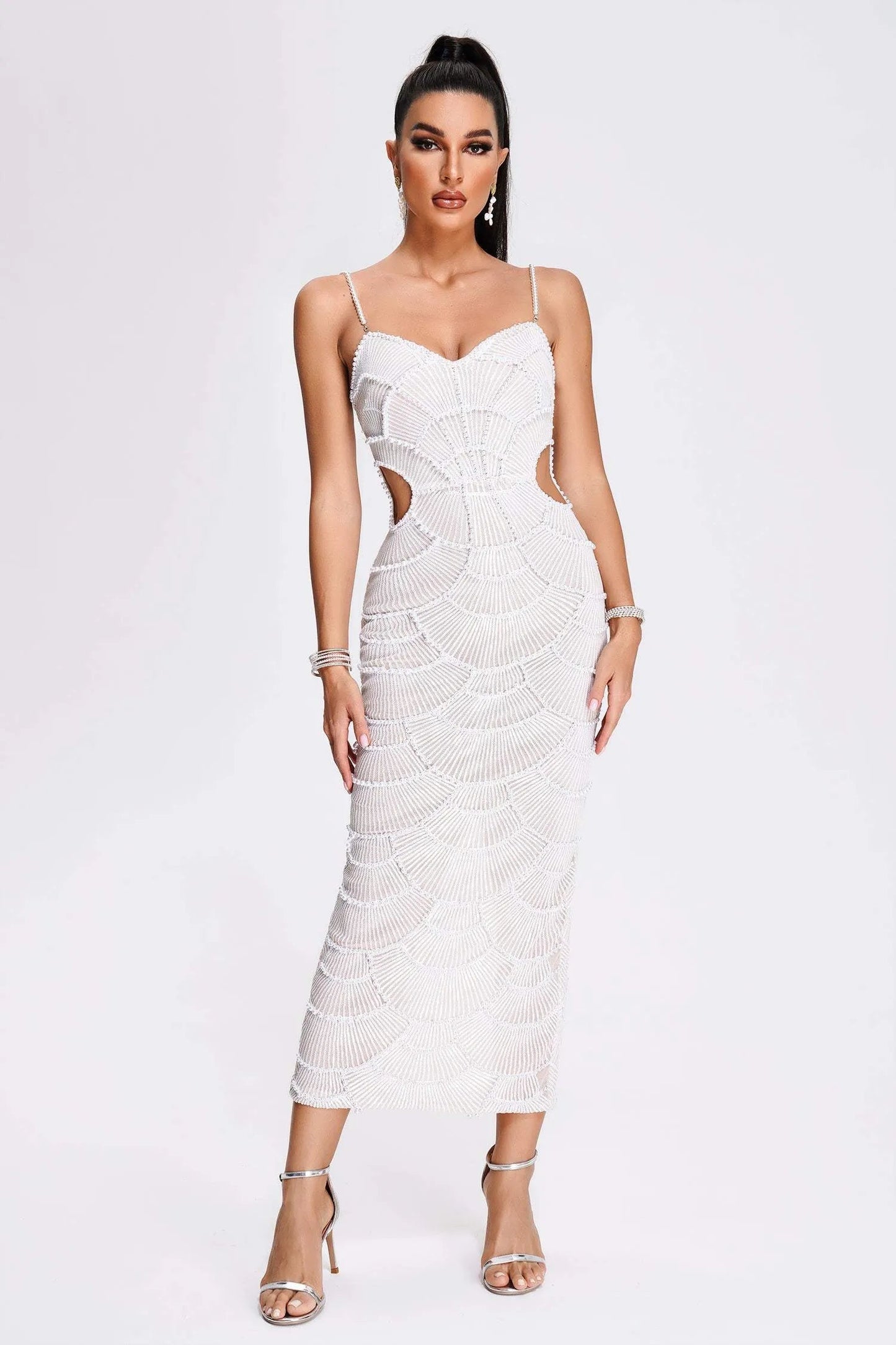 Hollow-out Camisole Beads Banquet Evening Dress (Copy) Aclosy