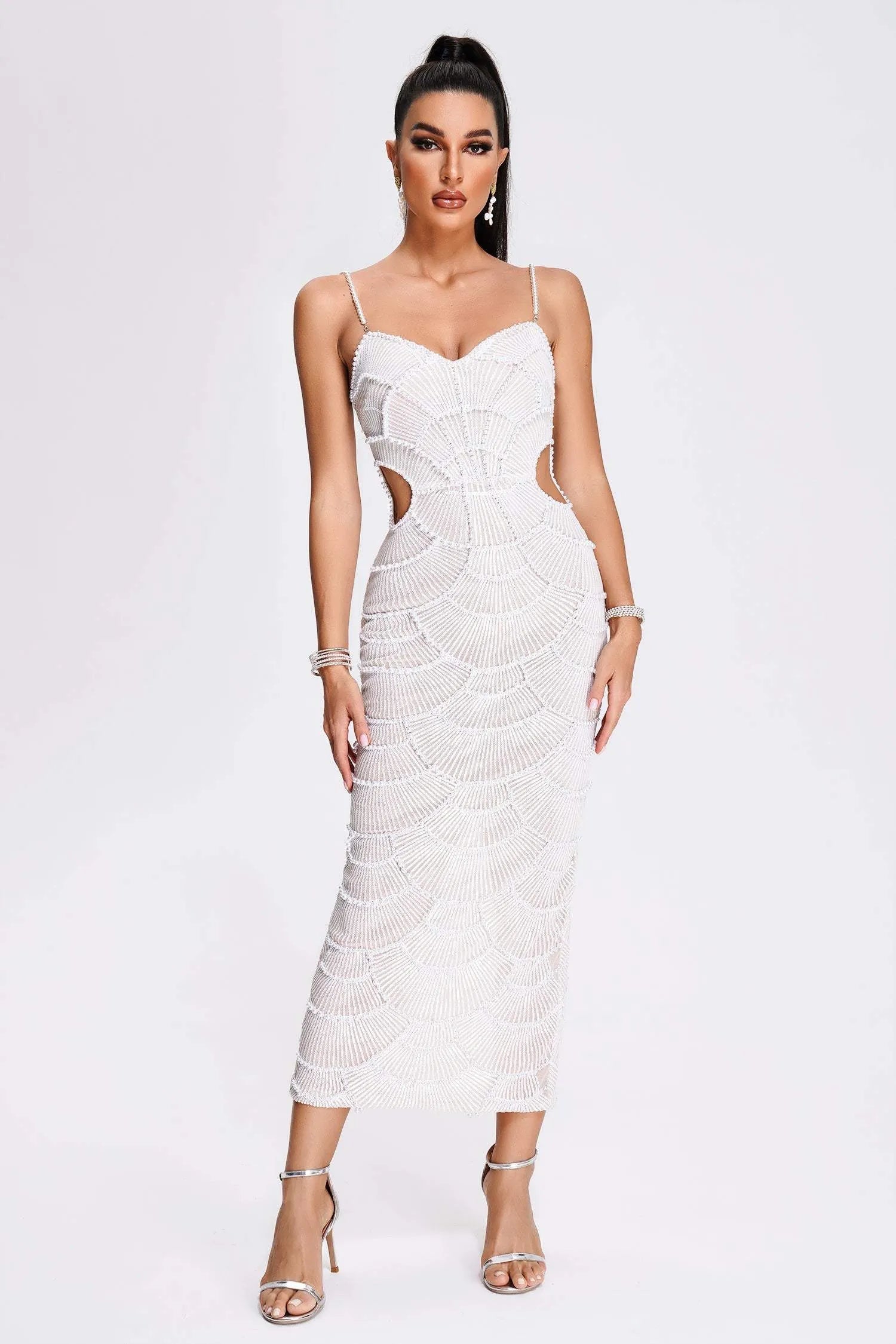 Hollow-out Camisole Beads Banquet Evening Dress (Copy) Aclosy