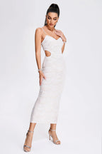 Hollow-out Camisole Beads Banquet Evening Dress (Copy) Aclosy