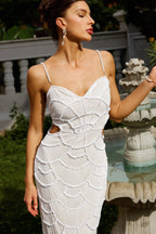 Hollow-out Camisole Beads Banquet Evening Dress (Copy) Aclosy