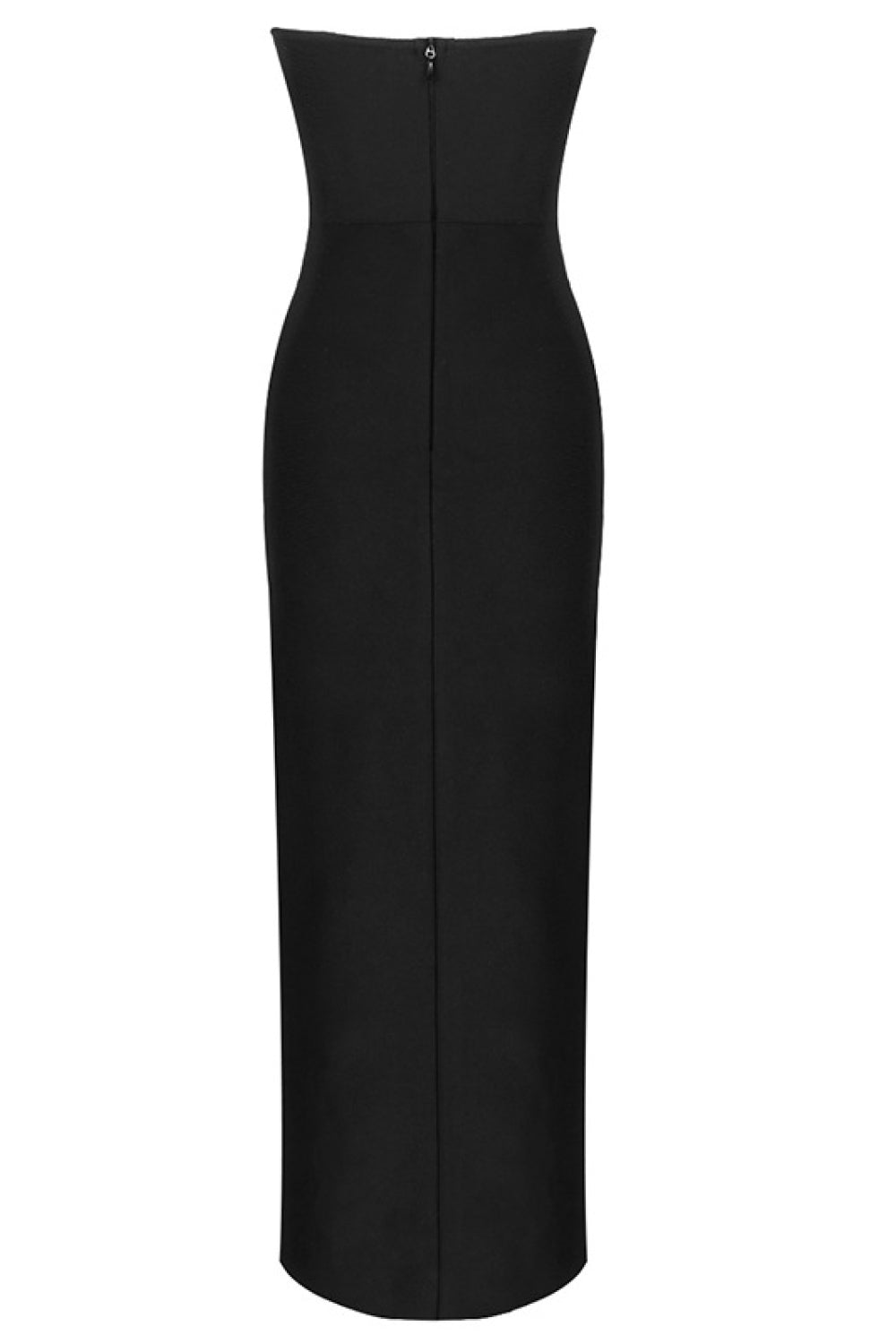 Strapless Cutout Side Split Dress-Black Trendsi