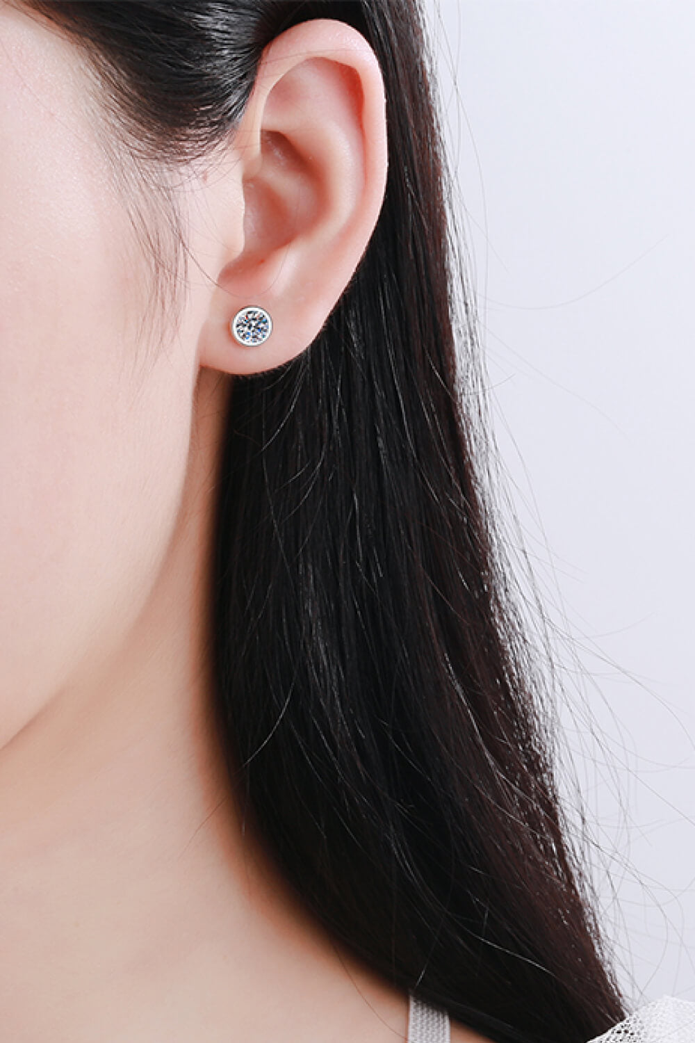 Inlaid 1 Carat Moissanite Stud Earrings Trendsi
