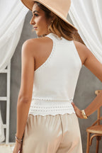 Scalloped Openwork Grecian Neck Tank Trendsi
