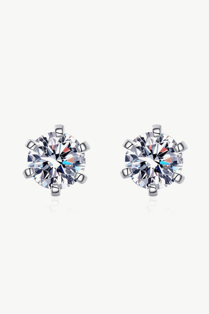 Inlaid Moissanite Stud Earrings Trendsi