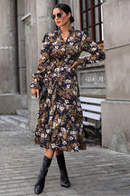 Floral Flounce Sleeve Tiered Dress Trendsi