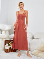 Scoop Neck Spaghetti Strap Night Dress Trendsi