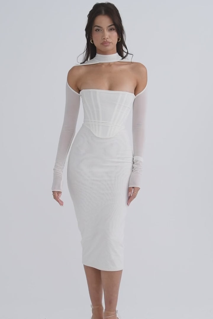 CHIC CORSET MESH MIDI