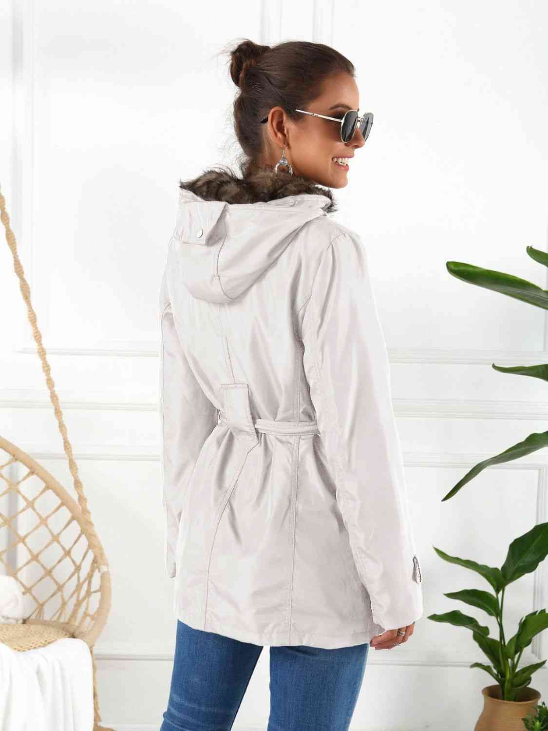 Full Size Hooded Jacket with Detachable Liner (Three-Way Wear) Trendsi