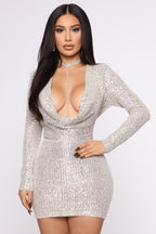 Mini Swing Collar Dress-Party aclosy