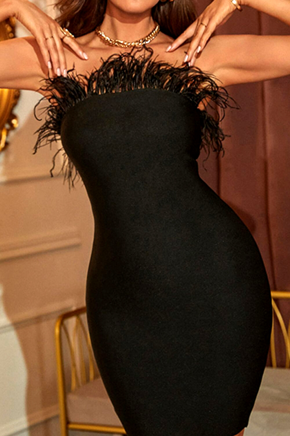 Chic Victoria Feather Dress Aclosy