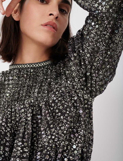 Sequin Long Sleeve Dress New In