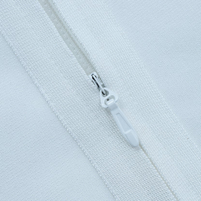 Leika Off Shoulder Bandage White Dress aclosy