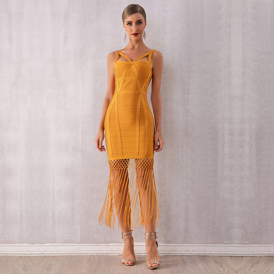 Fringed bandage dress-Summer Nut aclosy