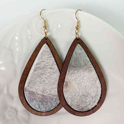 Teardrop Shape Wooden Dangle Earrings Trendsi