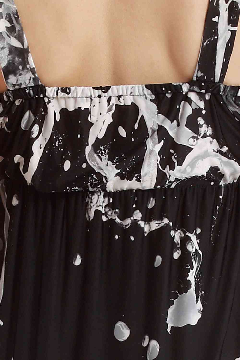 Printed Surplice Neck Sleeveless Maxi Dress Trendsi