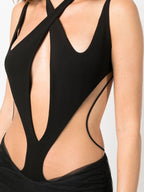 Kaira Cutout Mesh Midi Bandage Dress aclosy