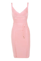 MEAGA TIE WAIST BANDAGE DRESS-WHITE #aclosy