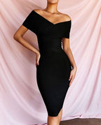 Meiga Off Shoulder Bandage Dress aclosy