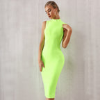 Sleeveless slim midi dress aclosy