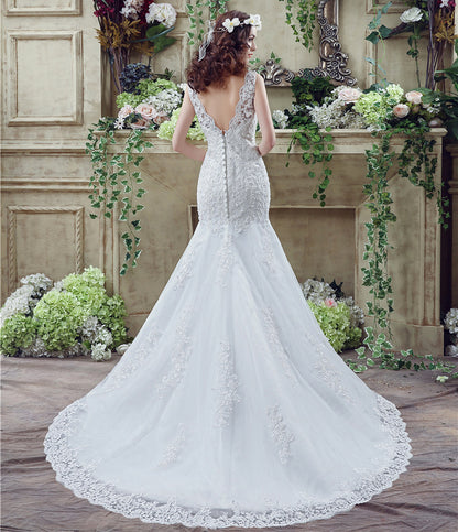 Bride Trailing Wedding Dress sexy Lace Mermaid Wedding DressW aclosy