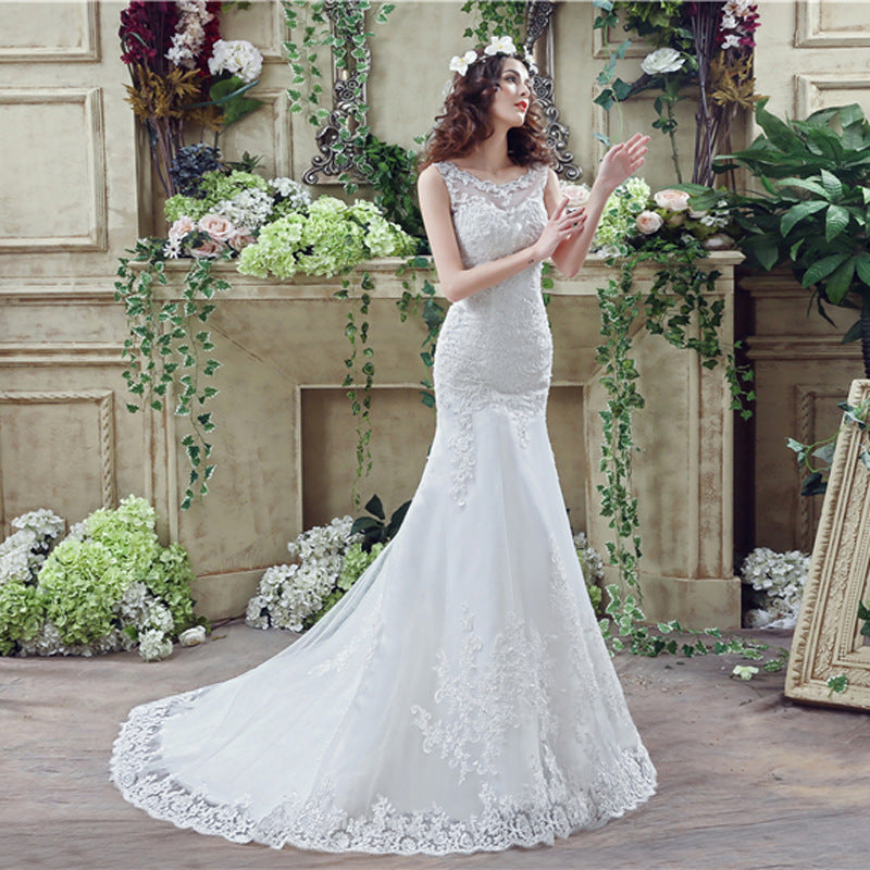 Bride Trailing Wedding Dress sexy Lace Mermaid Wedding DressW aclosy