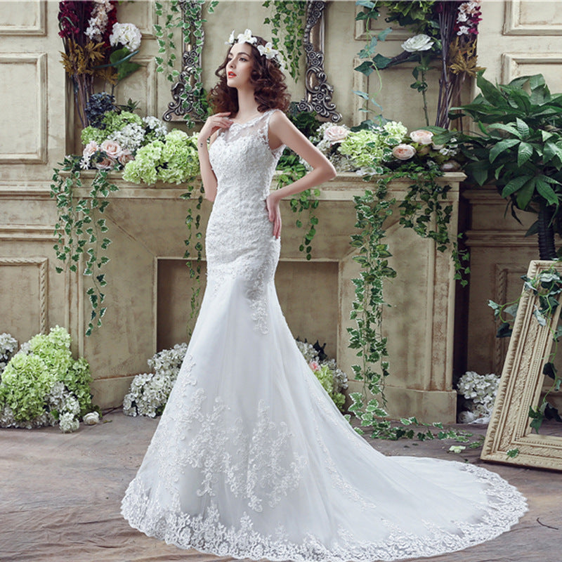 Bride Trailing Wedding Dress sexy Lace Mermaid Wedding DressW aclosy