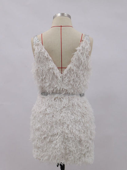 Winter Wedding Dress Style Dress-White aclosy