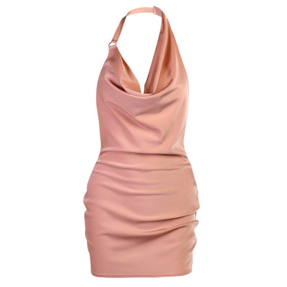 Wemoly V Neck Backless Mini Party Dress aclosy